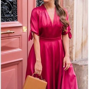 Debbie Butter Satin Fit& Flare Dress - NWT